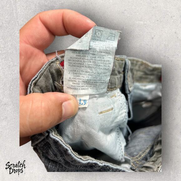 Vintage Y2K WRG Jeans Youth Cargo Pants Size 24 x 17 Distressed Multiple Pockets - Picture 2 of 4